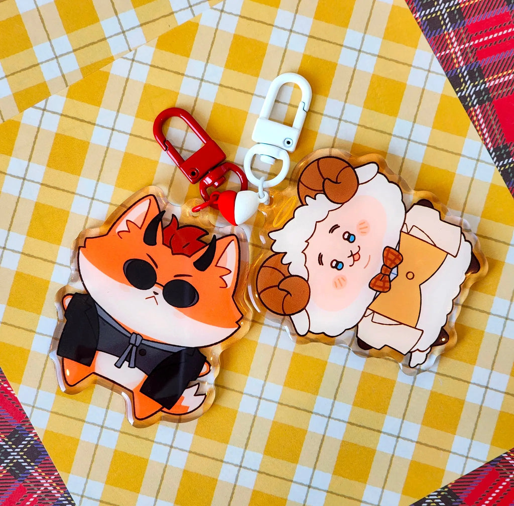 Aziraphale & Crowley Magnet Heart Charms Kittchu