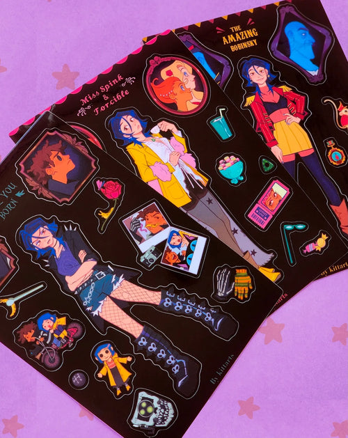 Coraline Fashion Sticker Sheets Kittchu