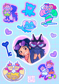Coraline Valentines Sticker Sheet Kittchu